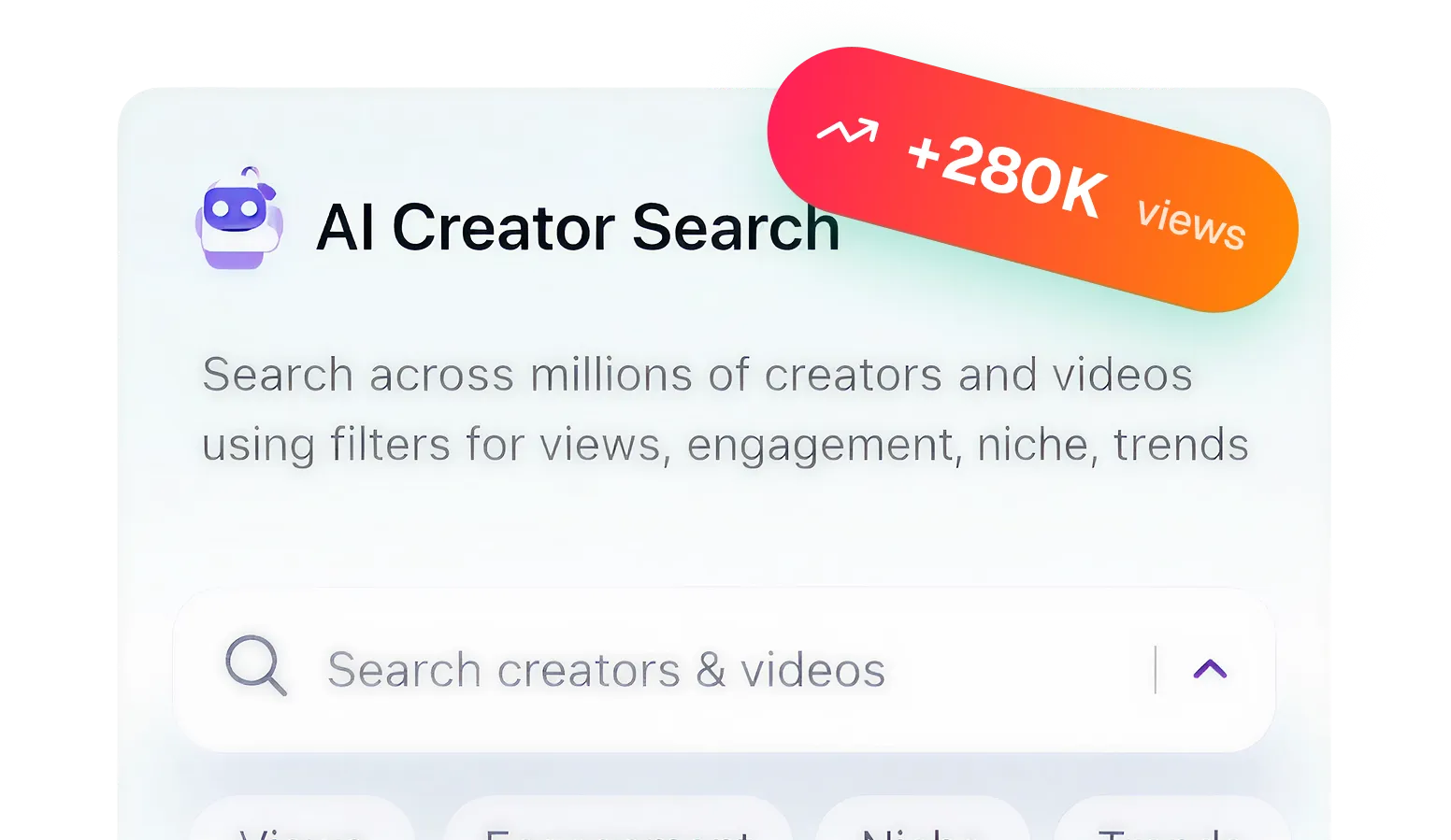 AI Creator Search interface