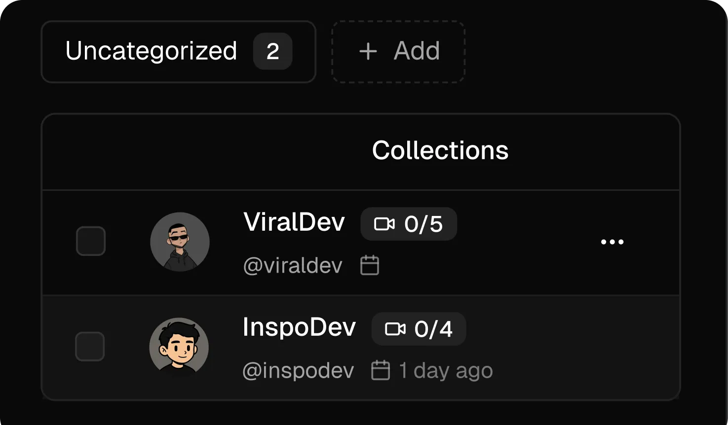Creator Tracker dashboard